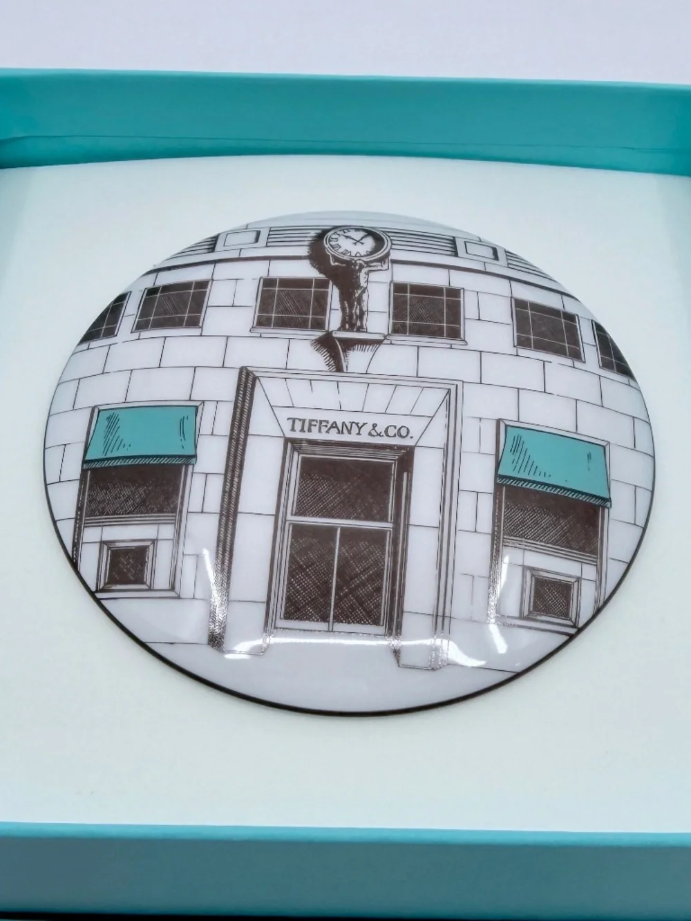 NEW RARE Tiffany & Co. Flagship Facade Trinket Round Porcelain Box